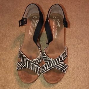 Toms wedge sandals, size 5.5